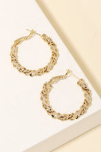 Load image into Gallery viewer, Double Twist Chain Latch Hoop Earrings
