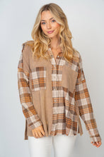 Load image into Gallery viewer, Contrast Plaid Button Down Shirt
