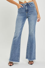 Load image into Gallery viewer, RISEN High Waist Raw Hem Flare Jeans
