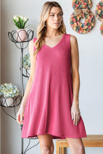 Load image into Gallery viewer, V-Neck Ribbed Mini Tank Dress
