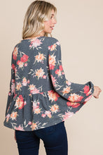 Load image into Gallery viewer, Babydoll Floral Long Sleeve Blouse
