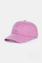 Load image into Gallery viewer, Bow Embroidered Washed Cotton Caps
