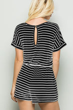 Load image into Gallery viewer, Striped Round Neck Short Sleeve Romper
