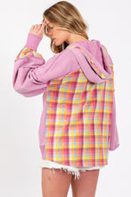 Load image into Gallery viewer, Plaid Print Washed Hoodie
