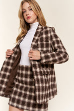 Load image into Gallery viewer, Plaid Brushed One Button Blazer
