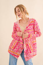 Load image into Gallery viewer, Printed Thermal Hooded Open Front Cardigan
