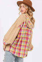 Load image into Gallery viewer, Plaid Print Washed Hoodie
