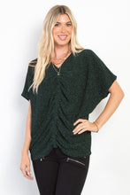 Load image into Gallery viewer, Lurex Center Elastic Cinched Knit Top
