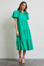 Load image into Gallery viewer, Cotton Poplin Ruffled Tiered Midi Dress
