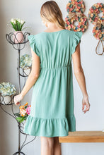 Load image into Gallery viewer, Short Sleeve V Neck Ruffled Hem Dress
