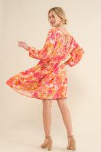 Load image into Gallery viewer, Printed Tie Back Long Sleeve Dress
