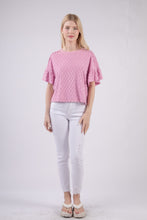 Load image into Gallery viewer, Texture Ruffle Short Sleeve Top
