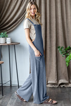 Load image into Gallery viewer, Ribbed Front Pocket Sleeveless Jumpsuit - Blue
