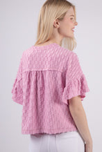 Load image into Gallery viewer, Texture Ruffle Short Sleeve Top
