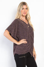Load image into Gallery viewer, Lurex Center Elastic Cinched Knit Top
