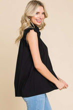 Load image into Gallery viewer, Frill Edge Smocked Sleeveless Top
