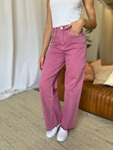 Load image into Gallery viewer, High Rise Garment Dye Wide Leg  Jeans
