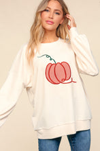 Load image into Gallery viewer, Embroidery Pumpkin Long Sleeve Knit Top
