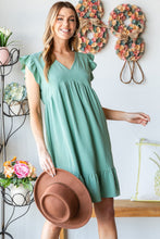 Load image into Gallery viewer, Short Sleeve V Neck Ruffled Hem Dress
