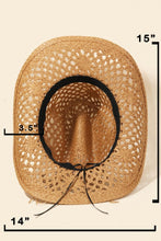 Load image into Gallery viewer, Straw Weave Rope Ribbon Cowboy Hat
