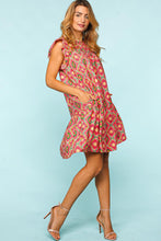 Load image into Gallery viewer, Ruffled Printed Dress with Side Pockets
