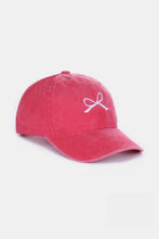 Load image into Gallery viewer, Bow Embroidered Washed Cotton Caps
