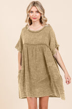 Load image into Gallery viewer, Short Sleeve Babydoll Texture Dress with Pockets
