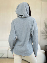 Load image into Gallery viewer, Ribbed Zip Up Drawstring Hooded Jacket
