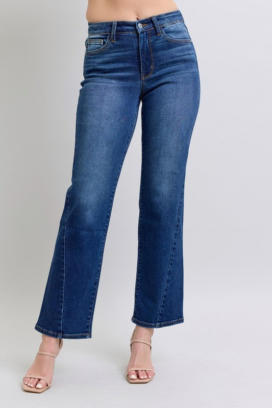 Judy Blue Side Seam Detail Straight Jeans with Pockets