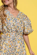 Load image into Gallery viewer, Floral Surplice Puff Sleeve Dress
