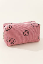 Load image into Gallery viewer, Smiley Face Corduroy Cosmetic Pouch
