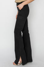 Load image into Gallery viewer, RISEN High Rise Side Slit Cargo Bootcut Jeans
