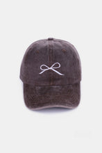 Load image into Gallery viewer, Bow Embroidered Washed Cotton Caps
