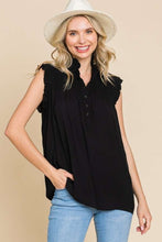 Load image into Gallery viewer, Frill Edge Smocked Sleeveless Top
