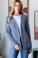 Load image into Gallery viewer, Houndstooth Tweed Open Front Blazer
