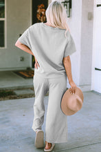 Load image into Gallery viewer, Texture Short Sleeve Top and Pants Set
