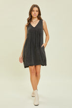 Load image into Gallery viewer, Texture V-Neck Sleeveless Flare Mini Dress
