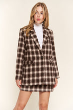 Load image into Gallery viewer, Plaid Brushed One Button Blazer
