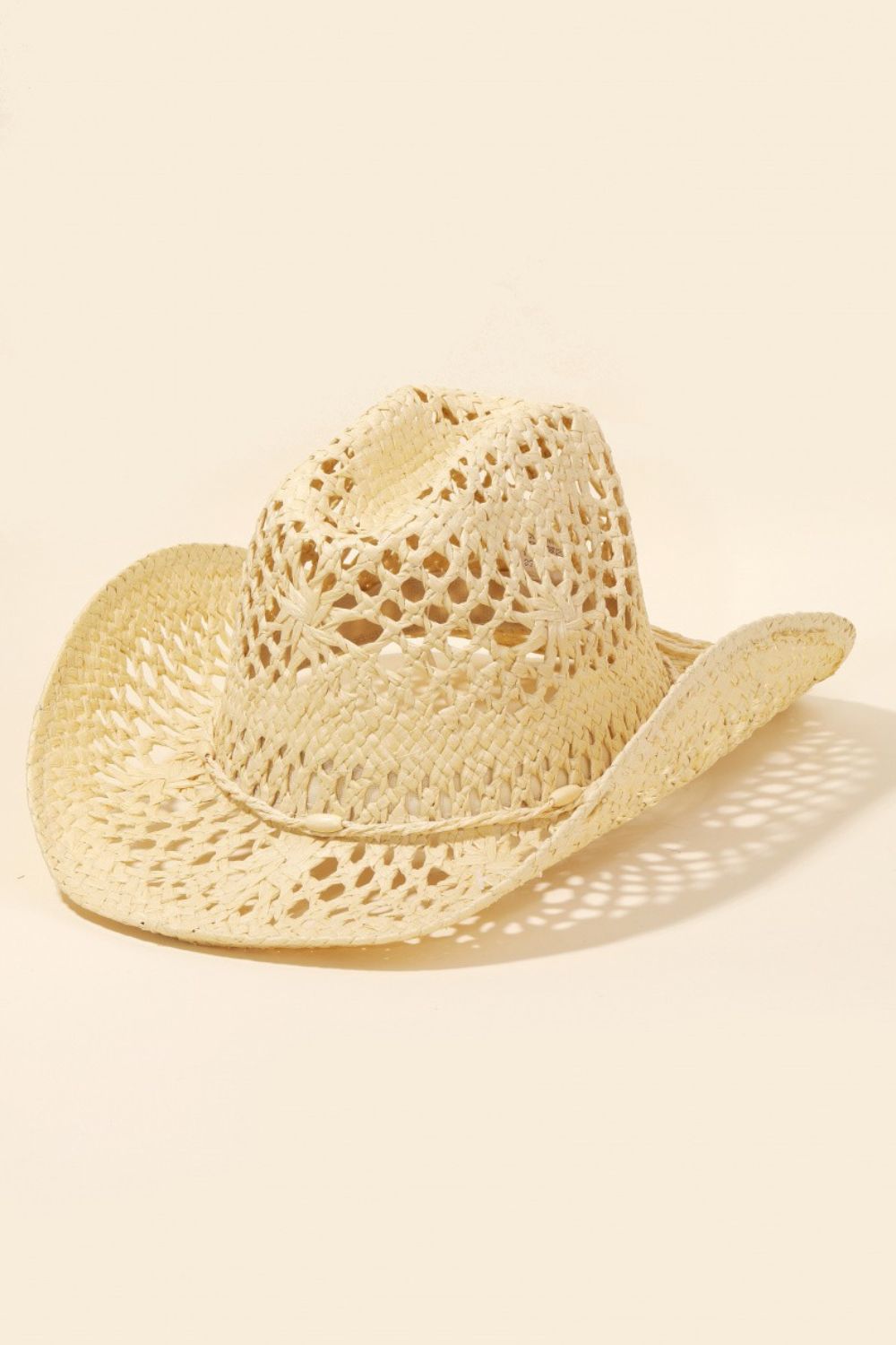 Straw Weave Rope Ribbon Cowboy Hat