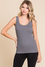 Load image into Gallery viewer, Ribbed Scoop Neck Tank
