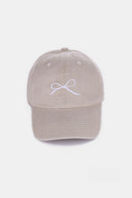 Load image into Gallery viewer, Bow Embroidered Washed Cotton Caps
