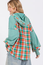 Load image into Gallery viewer, Plaid Print Washed Hoodie
