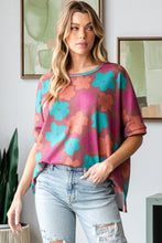 Load image into Gallery viewer, Floral Round Neck Side Slit T-Shirt
