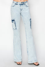 Load image into Gallery viewer, RISEN High Rise Cargo Flare Jeans
