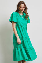 Load image into Gallery viewer, Cotton Poplin Ruffled Tiered Midi Dress
