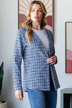 Load image into Gallery viewer, Houndstooth Tweed Open Front Blazer
