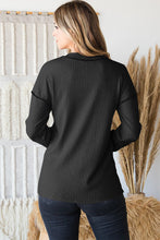 Load image into Gallery viewer, Ribbed V-Neck Exposed Seam Top
