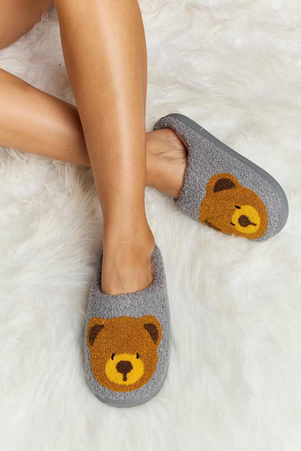 Teddy Bear Plush Slide Slippers