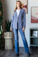 Load image into Gallery viewer, Houndstooth Tweed Open Front Blazer
