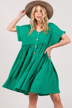 Load image into Gallery viewer, Button Up Short Sleeve Dress
